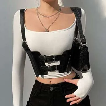 Steampunk Leather Strappy Corset with Adjustable Fit