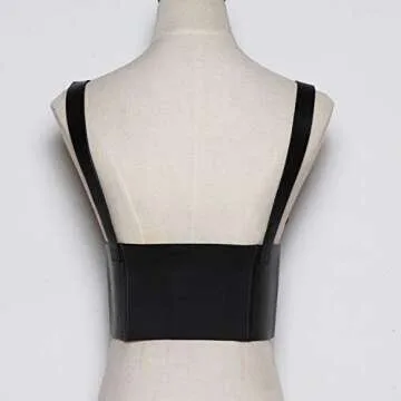 Steampunk Leather Strappy Corset with Adjustable Fit