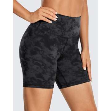 CRZ YOGA Women's Naked Feeling Biker Shorts - 6 Inches High Waist Yoga Workout Running Gym Spandex T...