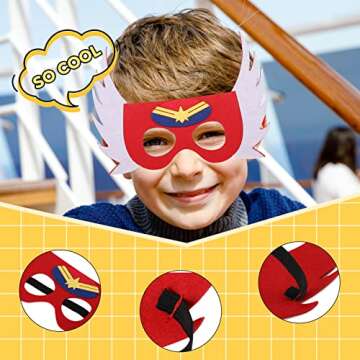 PHIMAS Superhero’s children’s cape, toys for boys and girls aged 3 to 10, Christmas cartoon cost...