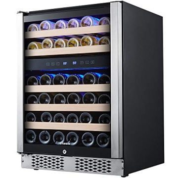 STAIGIS 24 Inch Dual Zone Wine Cooler with 46 Bottle Capacity