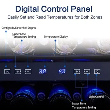 STAIGIS 24 Inch Dual Zone Wine Cooler with 46 Bottle Capacity