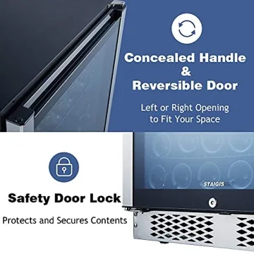 STAIGIS 24 Inch Dual Zone Wine Cooler with 46 Bottle Capacity