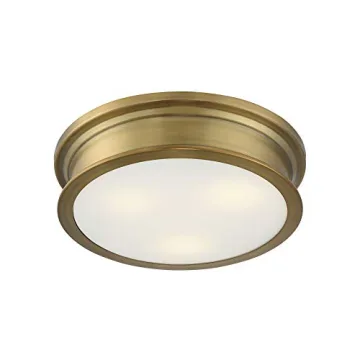 Savoy House Watkins Warm Brass Flush Mount Light 16-Inch