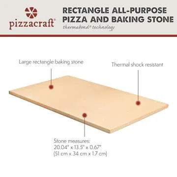 Pizzacraft ThermaBond Baking Stone (20"x14.5") - Pizza Stone for Oven & Grill, Heavy-Duty Baking Essential for Evenly Cooked Pizza, Bread, Pastries at Home - Must-Have Baking Tool (Rectangle)