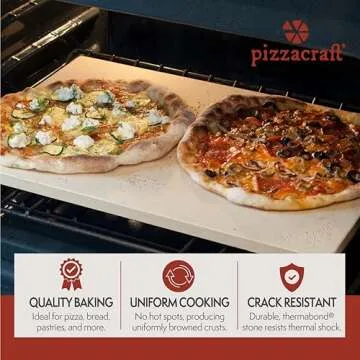 Pizzacraft ThermaBond Baking Stone (20"x14.5") - Pizza Stone for Oven & Grill, Heavy-Duty Baking Essential for Evenly Cooked Pizza, Bread, Pastries at Home - Must-Have Baking Tool (Rectangle)