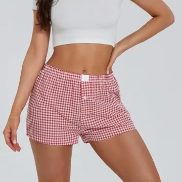 Stylish and Comfortable Women's Lounge Shorts in Plaid