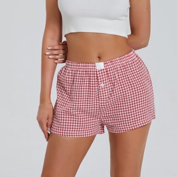 Stylish and Comfortable Women's Lounge Shorts in Plaid