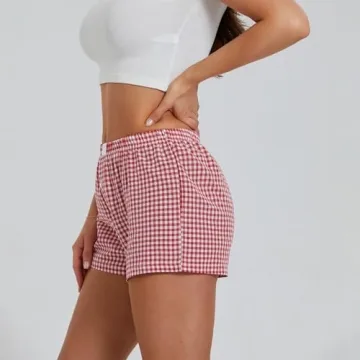 Stylish and Comfortable Women's Lounge Shorts in Plaid