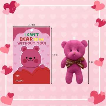 NBDIB 14Pcs Plush Bears with 14 Valentines Day Gift Cards for Kids, Mini Stuffed Animals Bulk Toys f...