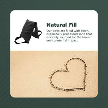 Black - 10 LB Yoga Sandbag Filled Two Handle Design - Made in USA by Bean Products