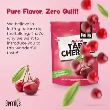 Berrilys Dried Tart Cherries - Unsweetened, No Sugar Added, Pitted, Unsulfured, No Preservatives, Non-GMO, 16 oz