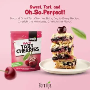 Berrilys Dried Tart Cherries - Unsweetened, No Sugar Added, Pitted, Unsulfured, No Preservatives, Non-GMO, 16 oz