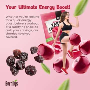 Berrilys Dried Tart Cherries - Unsweetened, No Sugar Added, Pitted, Unsulfured, No Preservatives, Non-GMO, 16 oz