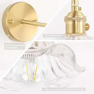 Shenmoyl Vintage Wall Sconce Elegant Retro Gold Lighting