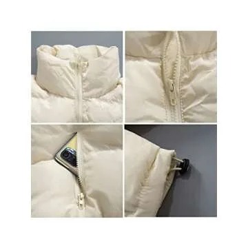 KANSOON Women's Cropped Puffer Jacket Stylish Warm Winter