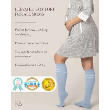 Kindred Bravely Maternity Compression Socks 2-Pack | Graduated Compression Socks for Circulation Pre...