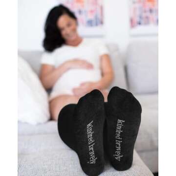 Kindred Bravely Maternity Compression Socks 2-Pack | Graduated Compression Socks for Circulation Pregnancy Travel (Stone Blue & Black, Small)