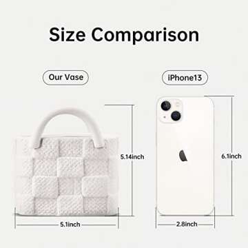 Ceramic Vase, Small Modern Flower Vase for Home Decor, Handbag Collection Creative Ceramic Floral Vase for Centerpieces, Flower Arrangement Decoration Shooting Props (White)