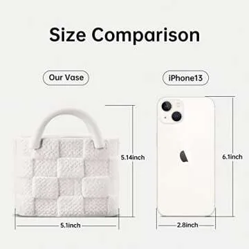 Ceramic Vase, Small Modern Flower Vase for Home Decor, Handbag Collection Creative Ceramic Floral Vase for Centerpieces, Flower Arrangement Decoration Shooting Props (White)