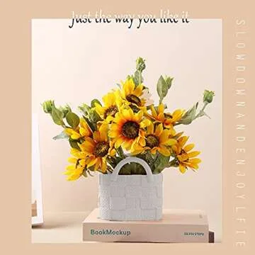 Ceramic Vase, Small Modern Flower Vase for Home Decor, Handbag Collection Creative Ceramic Floral Vase for Centerpieces, Flower Arrangement Decoration Shooting Props (White)