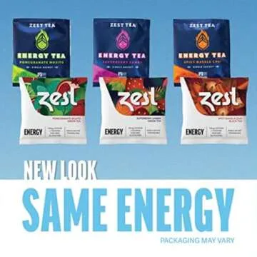 Zest 135-150mg High Caffeine Energy Leaf Blends - Variety Mini Sampler Pack - Black Tea & Green Tea ...