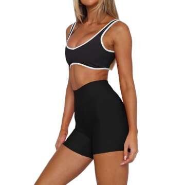 LASLULU Womens Summer Crop Tops High Impact V-Neck Athletic Running Sports Bra Workout Top Yoga Bra(...