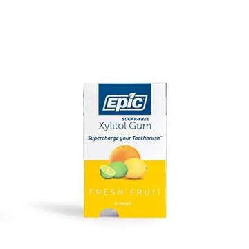 Epic Gum - Aspartame Free 100% Xylitol - Chewing Gum Sugar Free Gum - Fresh Fruit Flavored, 12 Pieces (Pack of 12)