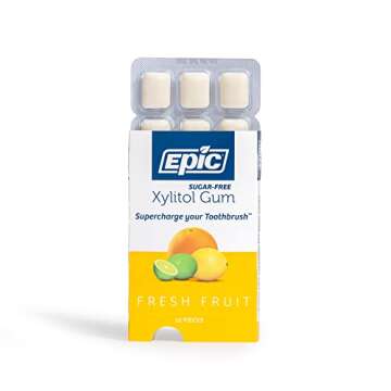 Epic Gum - Aspartame Free 100% Xylitol - Chewing Gum Sugar Free Gum - Fresh Fruit Flavored, 12 Pieces (Pack of 12)