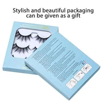 DYSILK Eyelashes Mink Lashes Fluffy- Cat Eye Lashes 3 Pairs 6D Mink Lashes Wispy Eyelashes Lashes That Look Like Extensions Lashes Set Reusable Lashes Pack Eye Lashes |001-0.7 inch