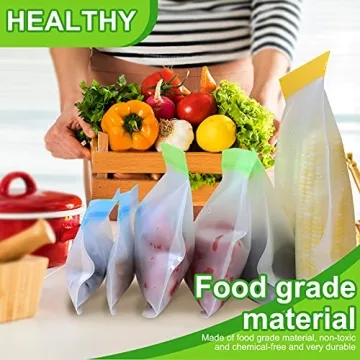 Eco-Friendly Reusable Food Storage Bags - 12 Pack