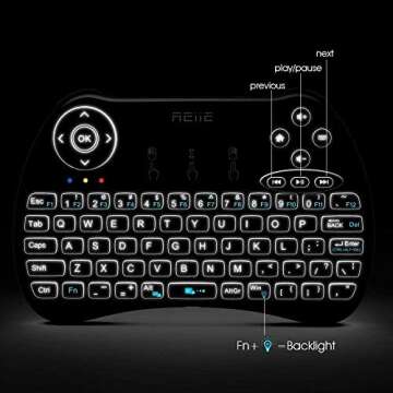 reiie H9+ Mini Keyboard - Wireless TV Remote & Touchpad
