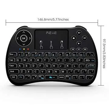 reiie H9+ Mini Keyboard - Wireless TV Remote & Touchpad