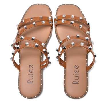 Stylish Women's Flat Slides Sandals for Summer Elegance