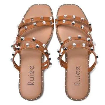 Stylish Women's Flat Slides Sandals for Summer Elegance