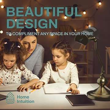 Home Intuition Classic Antique Retro Adjustable Leaning Piano Lamp Banker Desk Light (Brushed Brass)