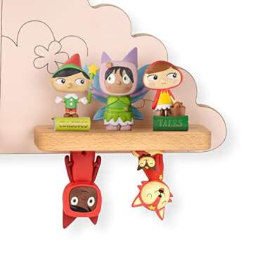 Tonies Magnetic Wall Shelf for Toniebox, Charging Station, and 35 Characters - Castle