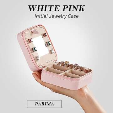 Parima Gift for Mom Birthday - Small Jewelry Case for Travel Gifts, Christmas for Mom, Basket for Women, Essential for Necklaces Rings Earrings Organizer