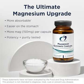 Designs for Health Magnesium Glycinate Complex - Vegan Chelated Magnesium for Calm and Energy Suppor...