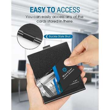 MaxGear Metal Business Card Holder for Men & Women, Professional Stainless Steel Card Case for Busin...