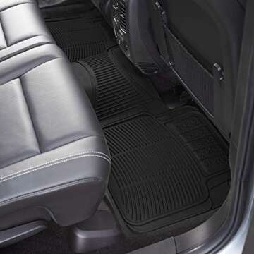 Flexible Rubber Car Floor Mat Set by Amazon Basics