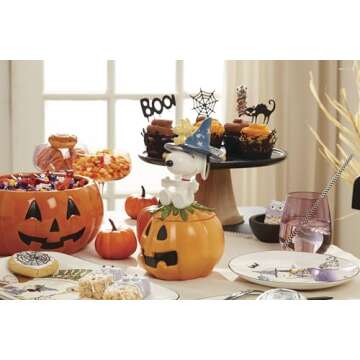 Lenox Vintage Halloween Pumpkin Candy Bowl for Parties