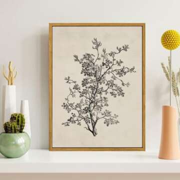 MOXELART Framed Botanical Wall Art Home Decor - Vintage 12x16