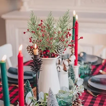 Alpurple 40 PCS Artificial Pine Leaves for Festive Decor