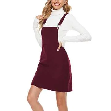 Hooever Women’s Cute Corduroy Overall Bib Dress