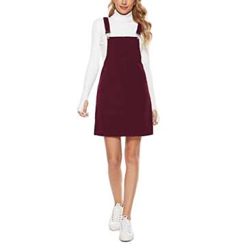 Hooever Women’s Cute Corduroy Overall Bib Dress