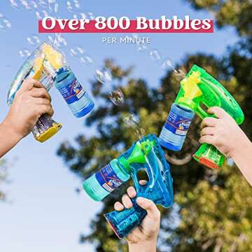 JOYIN 3 Bubble Guns Kit with Bubble Solutions for Kids, Summer Fun, Party Favors, and Gifts