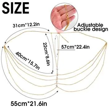 Yomiie Pearl Body Chain for Beach Parties and Events