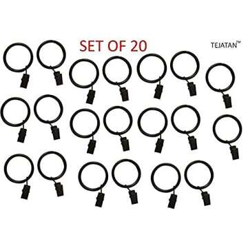 1.5-inch Metal Curtain Rings with Clips and Eyelets
