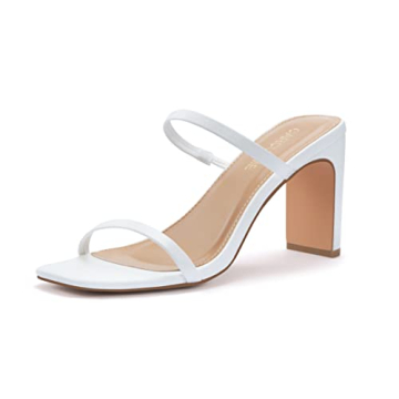Carcuume Women's Square Toe Block Heels Sandals for Comfort